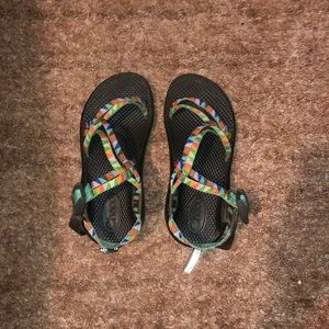 Multi colored, triangle design Chaco’s